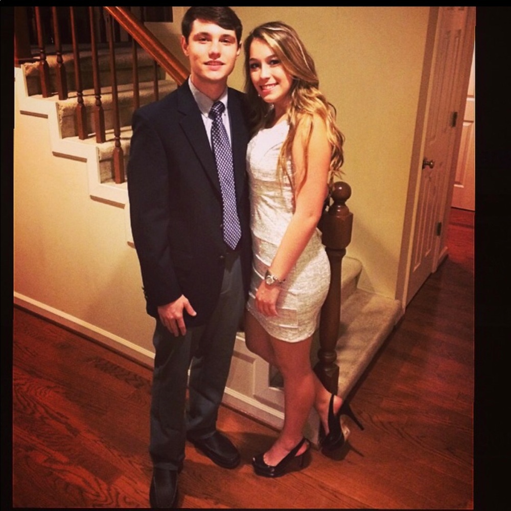 Semi-formal sparkly silver dress